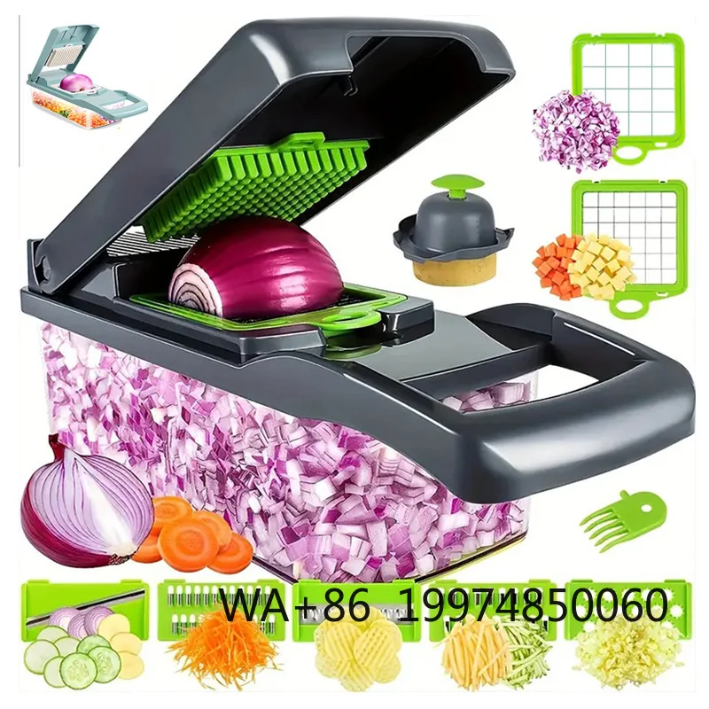 

16 IN 1 Multi-Functional Manual Kitchen Vegetable Cutter Potato Cucumber Slicer Shredder Cross-Border Household Tool
