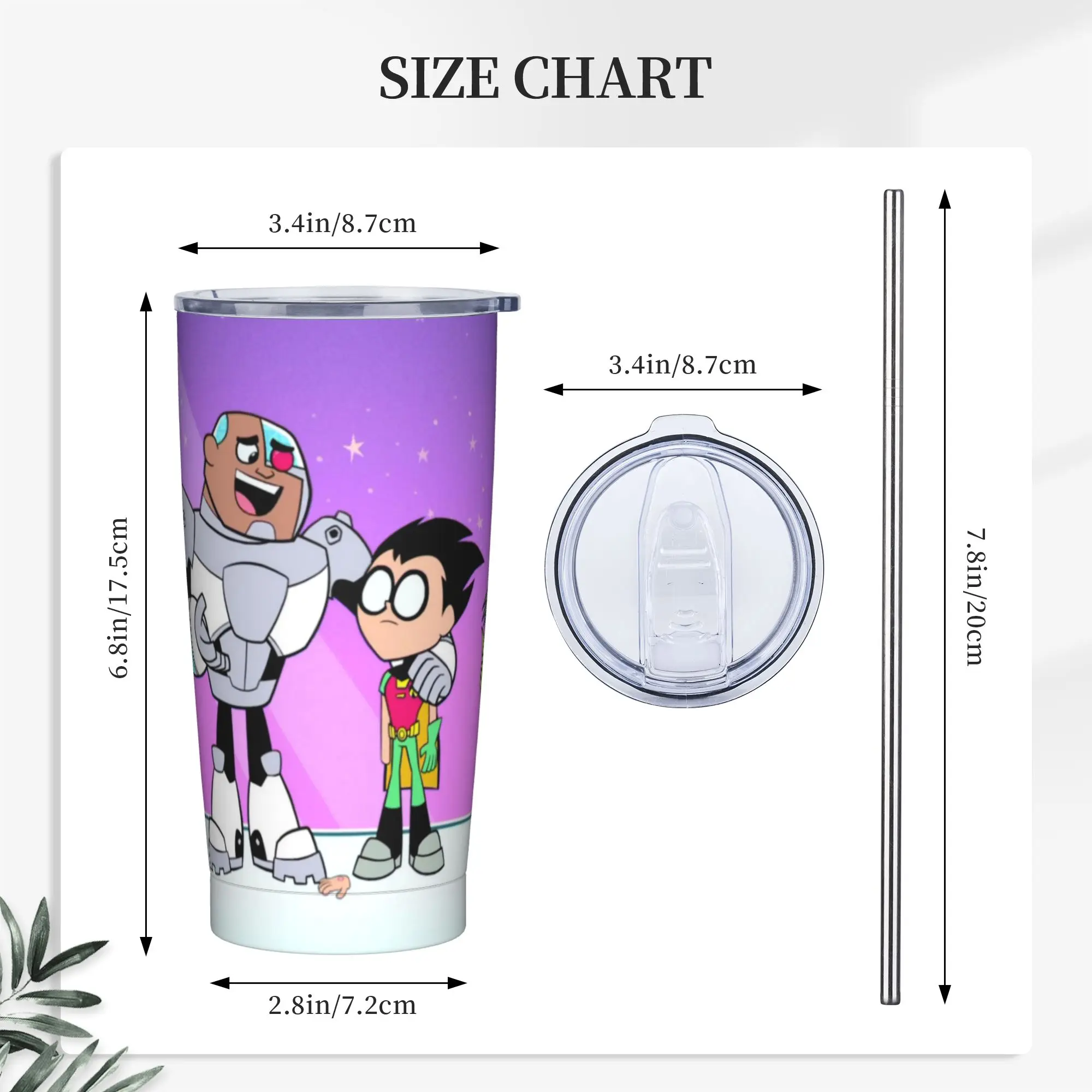 Teen Go Cartoon Tumbler Vacuum Insulated Anime Coffee Cups with Lid Straw Double Wall Mugs Water Bottle, 20oz view 5