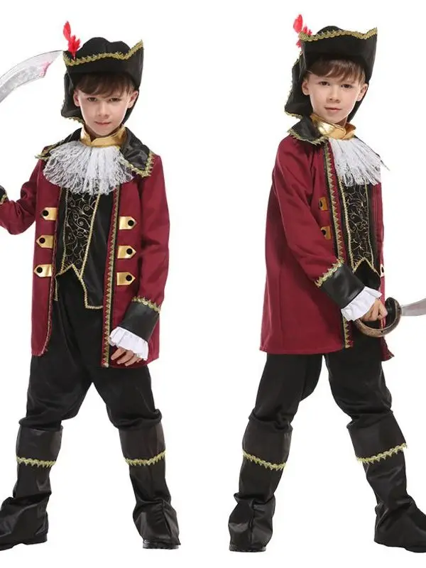 

loween Children's Pirate Costume Boys COS Costume Ethnic Stage Costume 8-25 Years Old China Made 2024 Autumn Season