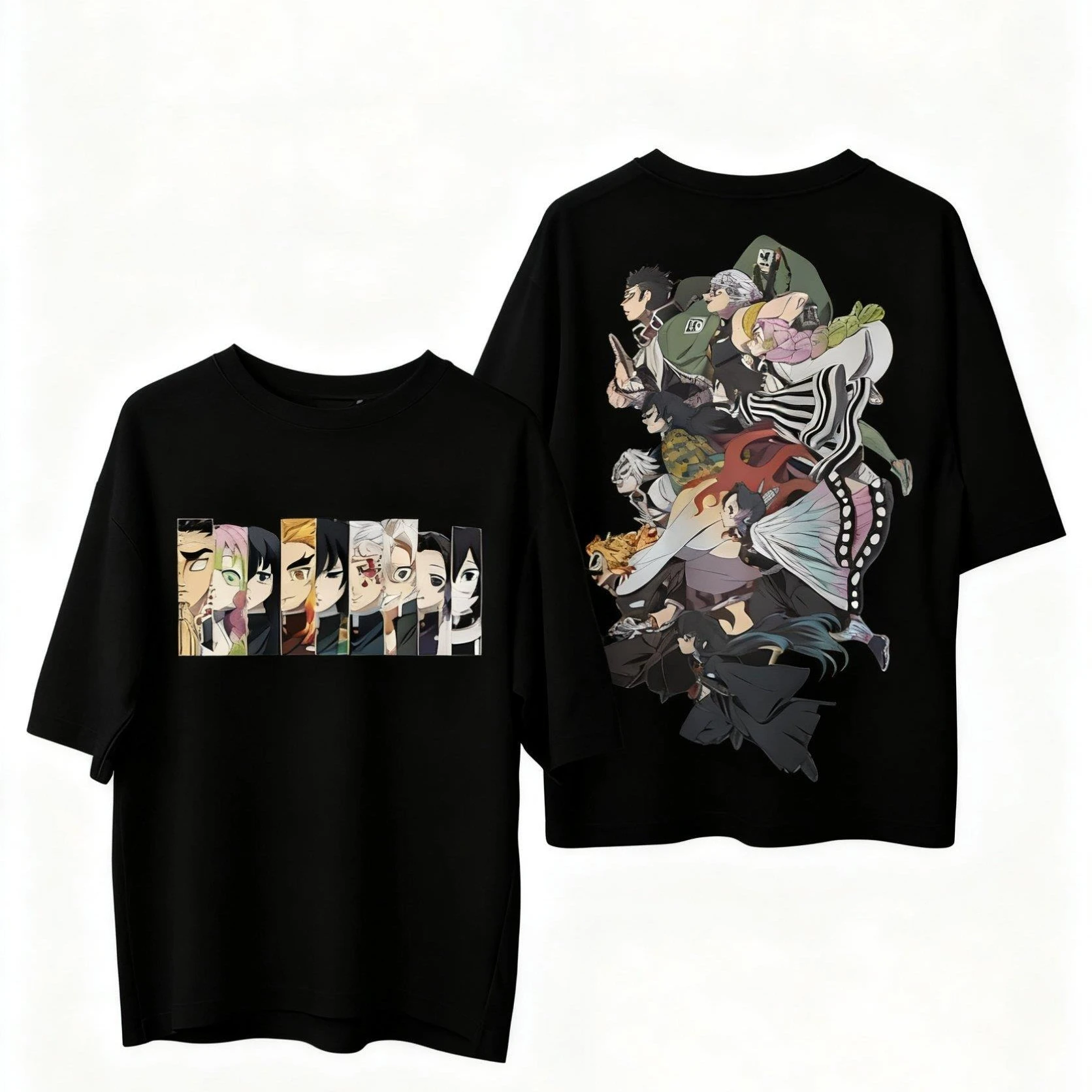 귀멸의 칼날 애니메이션 티셔츠 여성 남성 코튼 그래픽 티 2026 여름 오버사이즈 캐주얼 스트리트웨어 탑 패션 Y2K