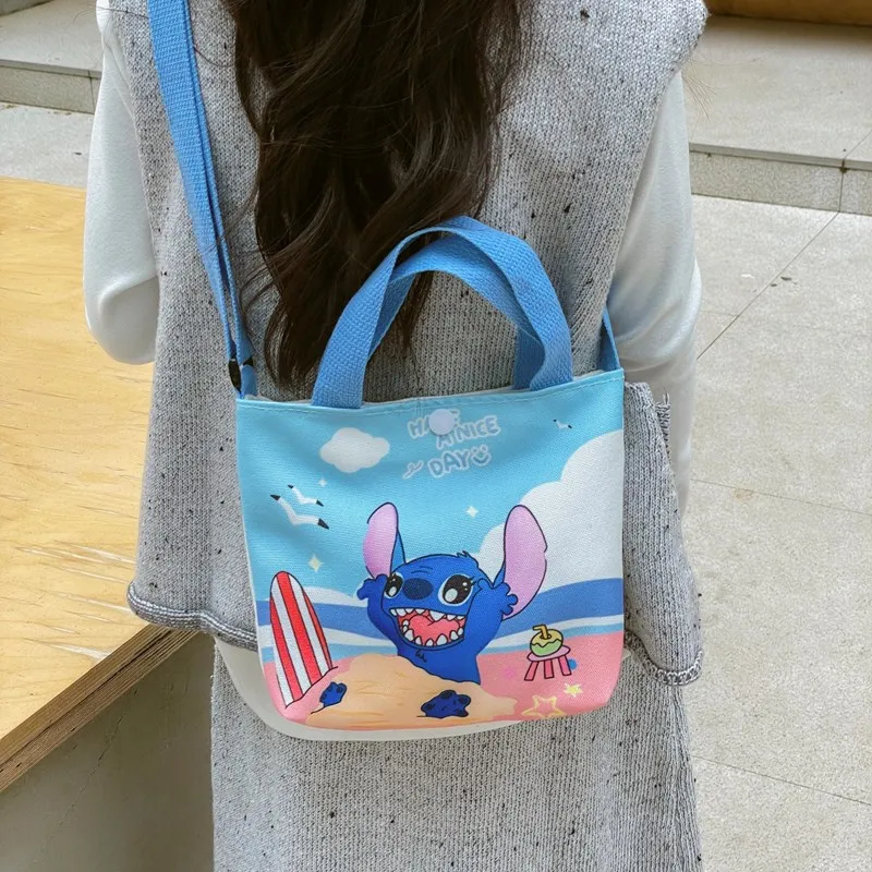 Kawaii Stitch Crossbody Bag Disney Accessories Storage Shoulder Bag Messenger Lilo Backpack Canvas Bag Girl Christmas Gift Kid