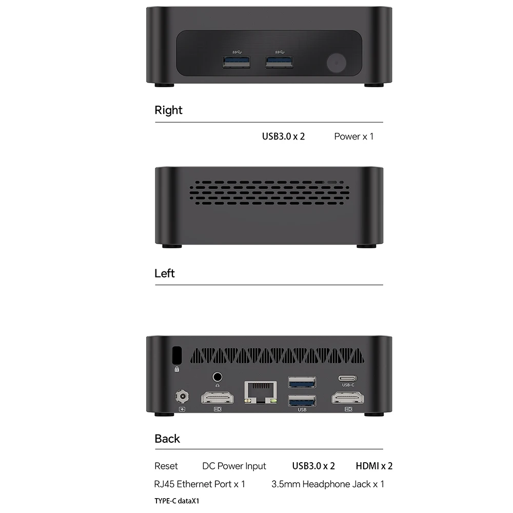 SOYO Mini PC Y5 AIR Intel Core I5 4250U 8GB RAM 128GB ROM Windows 11 Pro WiFi BT4.2 Ordenador de Escritorio para Oficina 22nm 2.6ghz HDMI*2 USB3.0*4 RJ45*1 200MHZ Doble HDMI 4K Pantalla Tipo-C