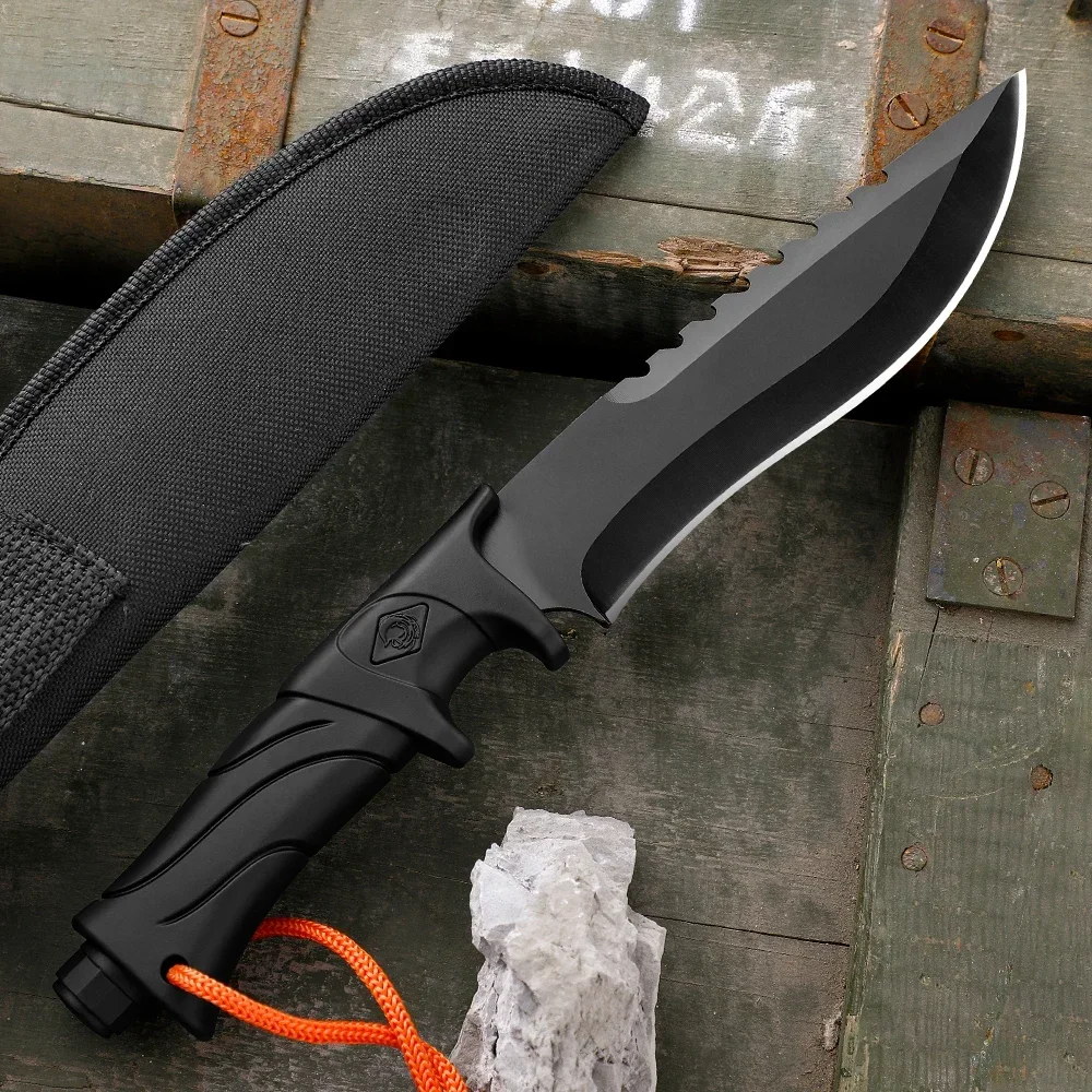 camping knife hunting knives Fixed blade straight knife fixed blade tactical knife bowie knife with sheath full tang