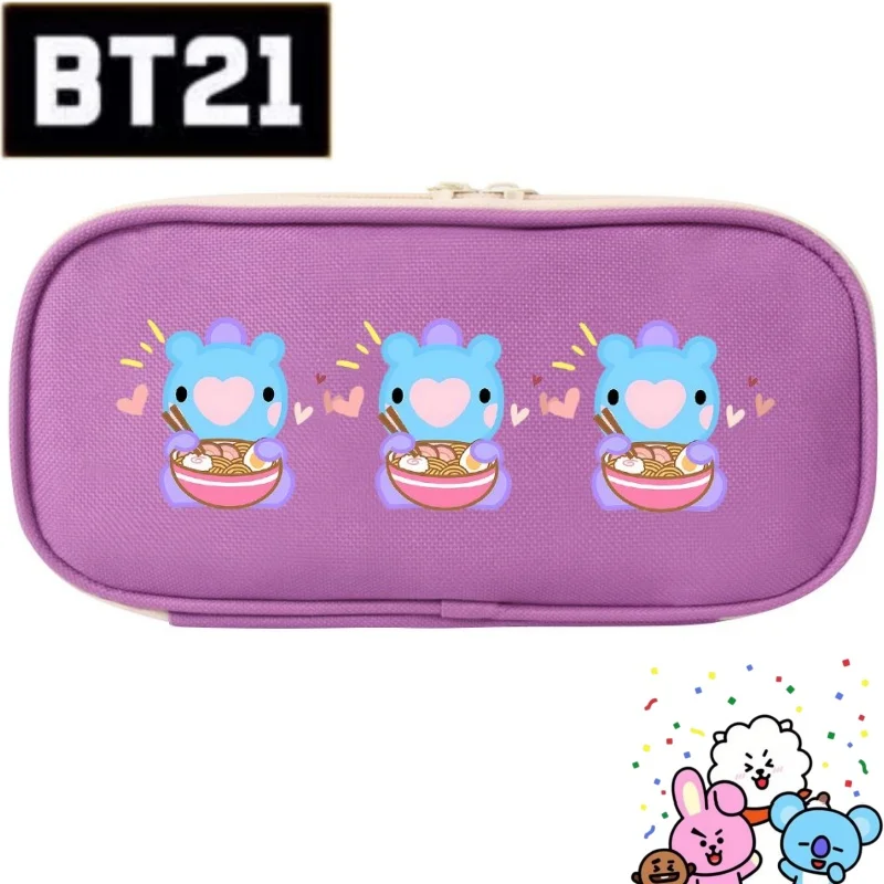 

Милый пенал-косметичка BT21 серии, унисекс, новый, с креативным мультяшным рисунком, модный, портативный, из холщовой ткани, подарок