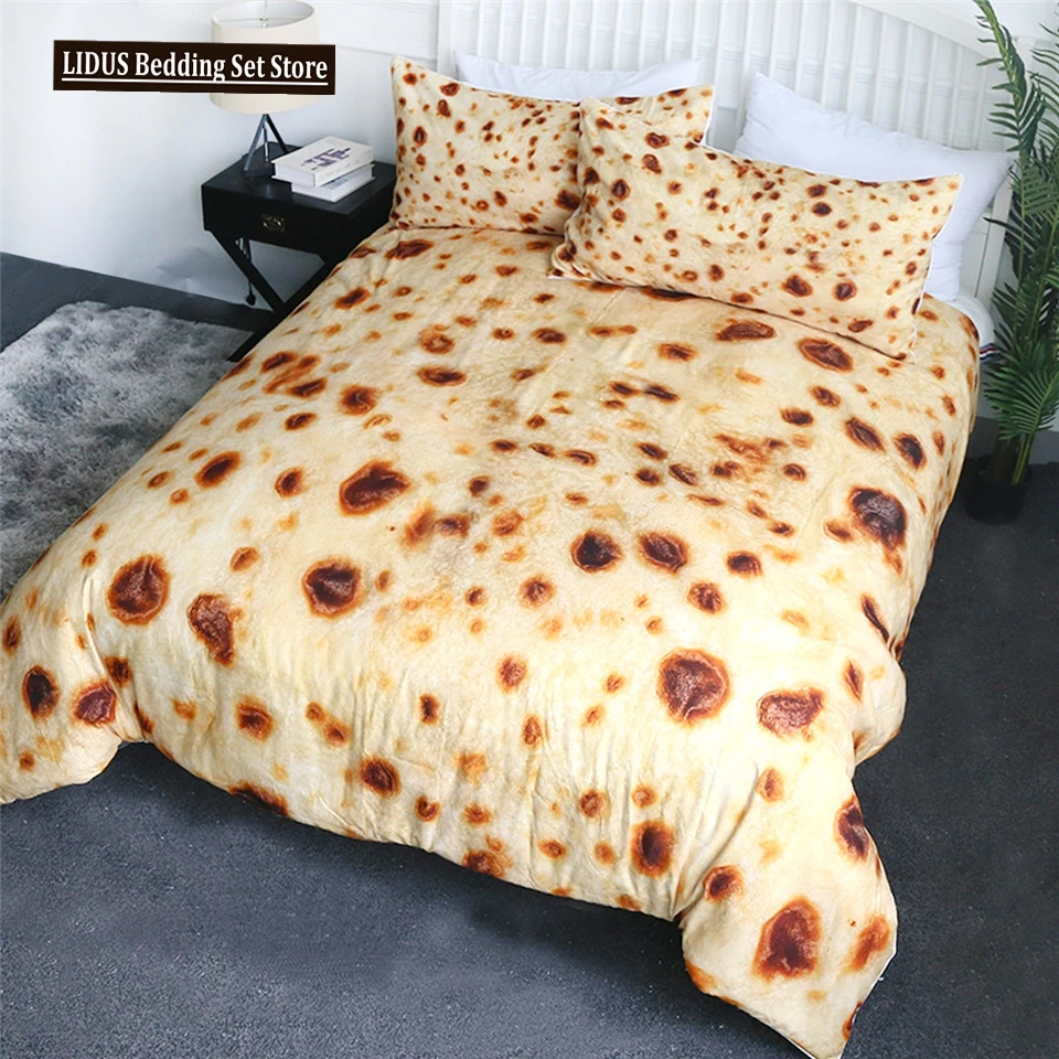 

Burritos Duvet Cover Set King Queen Size 3D Print Food Theme Comforter Cover With Zipper For Kids Boy Girl Polyester Bedding Set