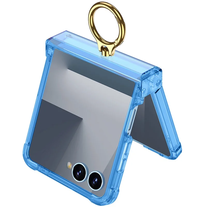 الفاخرة حلقة حامل وسادة هوائية المفصلي حماية قضية الهاتف لسامسونج غالاكسي Z Flip7 FE Z Flip 7 6 5 flip7 zflip6 كاندي واضح غطاء