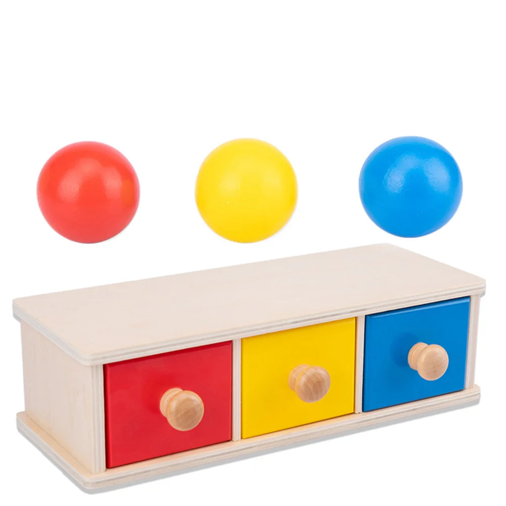 

Ball Drawer Kids' Interactive Toys Teaching Aid Box Children's Educational Wooden Round-Ball Rounded Corners Cognitive