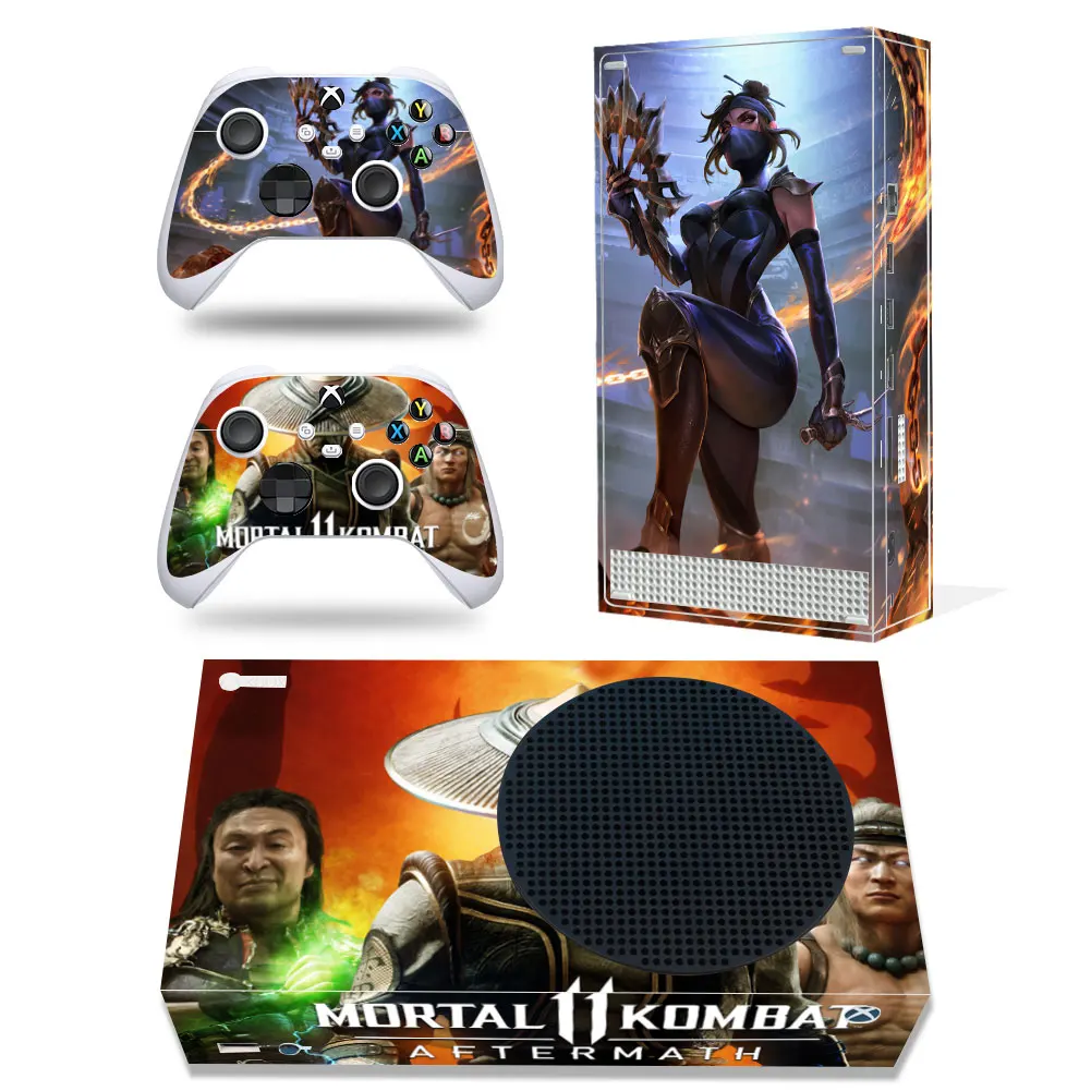 MORTAL KOMBAT Style Xbox Series S Skin Sticker for Console & 2 Controllers Decal Vinyl Protective Skins Style 1