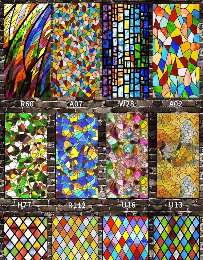 European-style Window Film Stained Glass Stickers Transparent Opaque Bathroom Bathroom Anti-exposure Anti-peeping Window Paper