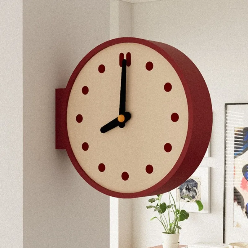 Luxury Corner Double Sided Wall Clock Living Room Restaurant Wall Watch Modern Bedroom Table Clock Needle Retro Home Decor