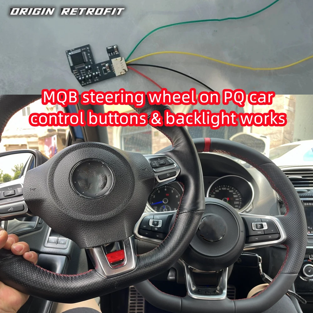 dla VW PQ Aktualizacja samochodu MQB Emulator kierownicy Dekoder Symulator sprawia, że przycisk sterujący i podświetlenie działają