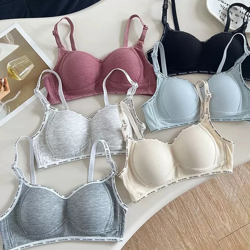 Women's Seamless Stainless Thin Underwear Breathable Soft Support Bra for Small Breasts Gathered Design Comfortable Fit