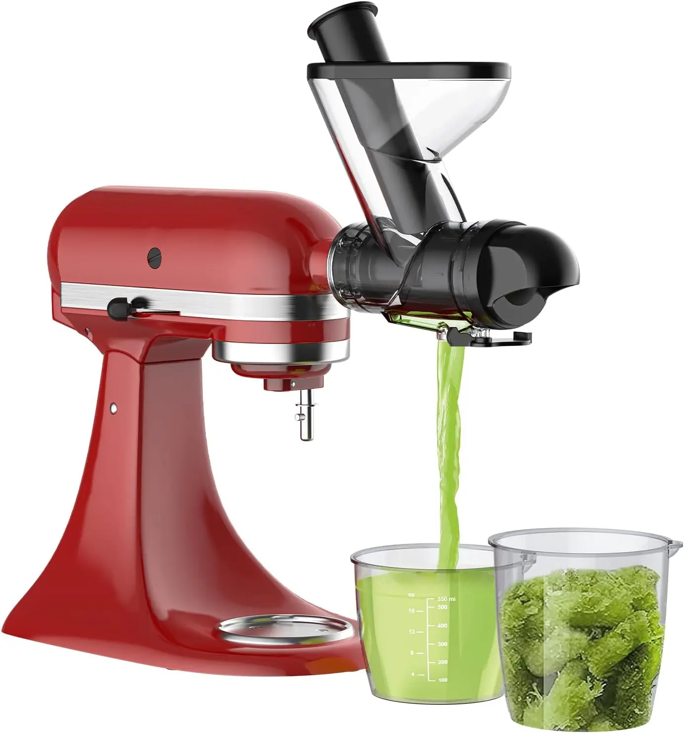

Masticating Juicer Attachment for Stand Mixer, Juicer Machine for Mixer Attachments, Cold Press Juicer with Dual Mouth Feed Ch
