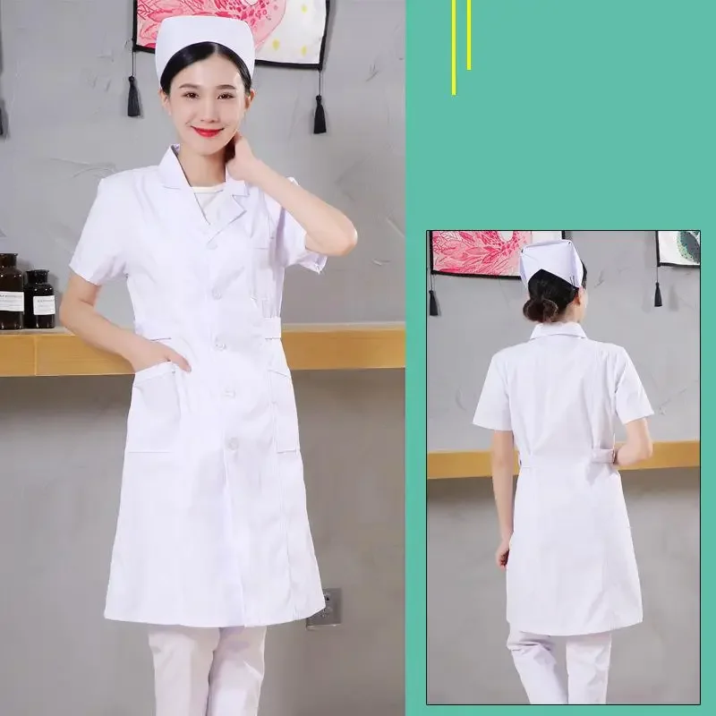 2025 ใหม่แขนยาวชุดช่างเสริมสวยเสื้อผ้าทํางานทันตกรรมเสื้อผ้าทํางาน Pet Shop ชุดห้องปฏิบัติการเสื้อผ้าฝ้ายขัดชุด