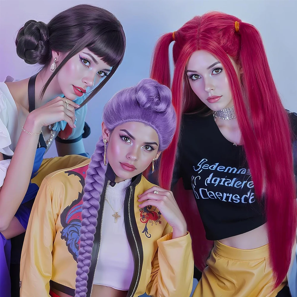 "Ensemble de perruques de cosplay d'anime – Styles vibrants pour les amateurs de cosplay"