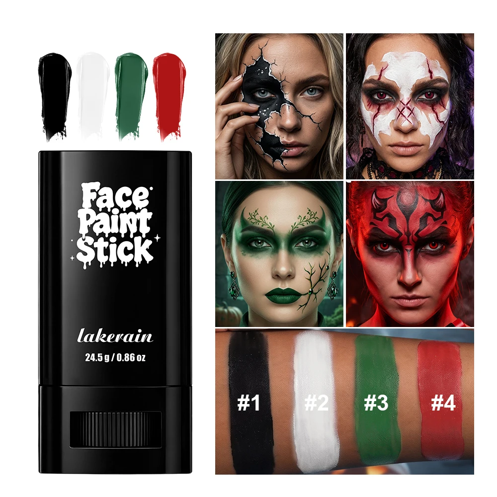 Multi Use Face Paint Stick High Pigment Easy To Apply Remove Non Toxic Waterproof Sweatproof Portable For Face Body Halloween