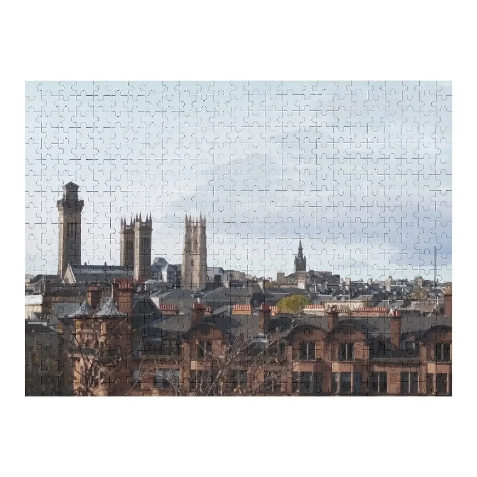 West end skyline' urbano glasgow imagem fotográfica vetorial quebra-cabeça brinquedos da criança brinquedos personalizados quebra-cabeça