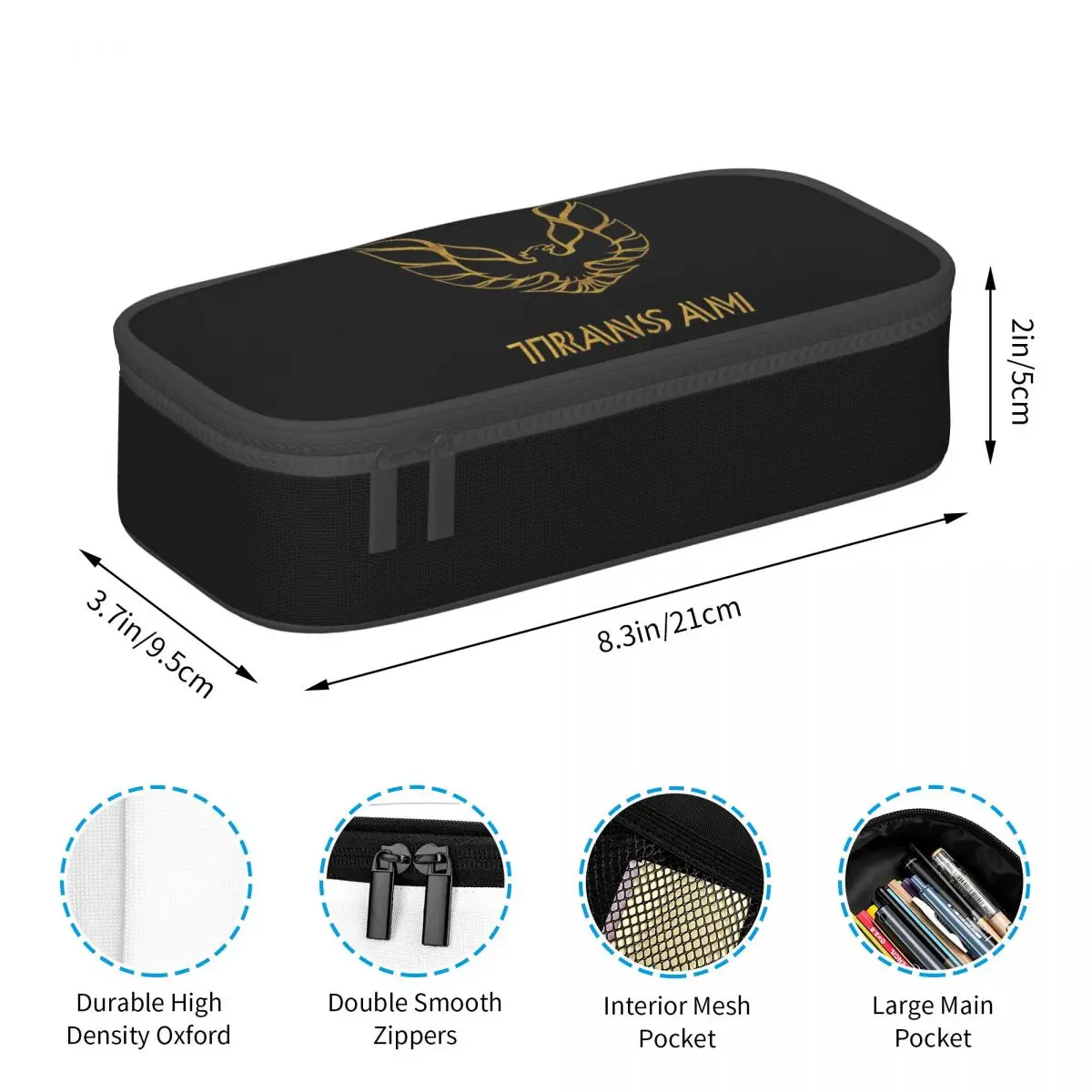 Pontiac Firebird Trans-Am Gold Pencil Cases Big Capacity Pen Bags Pen Box Pencil Pouch For Boys Girls Students School Office