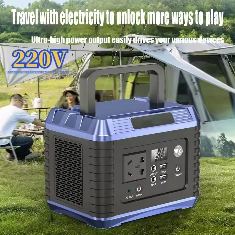 220V/300W Portable Power Station 118.4Wh Generator Outdoor Camping Power Bank RV Tent Travel Multi-function USB Power Supply