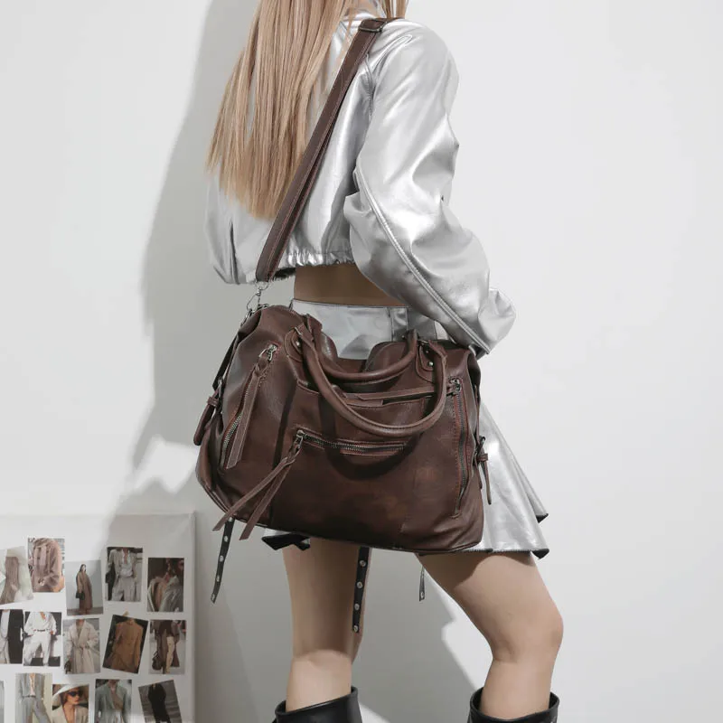 

PU Zipper Large Capacity Shoulder Bag 2026 Versatile Casual Temperament Bags New Trendy Fashion Commuting Women's Handbags