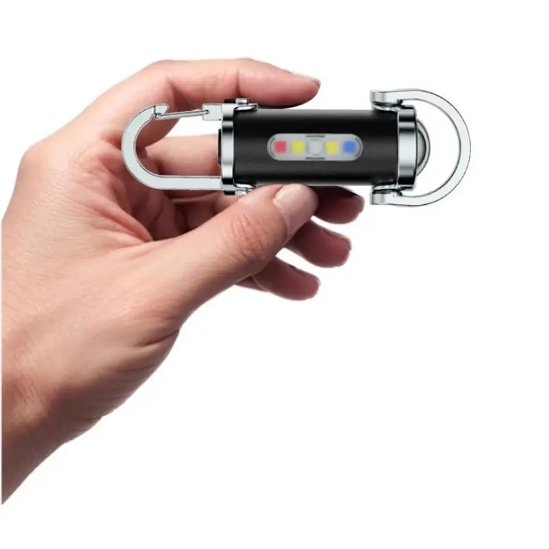 Mini USB Rechargeable LED Flashlight Keychain Portable Waterproof Camping Pocket Lamp Keyring Hanging Light Outdoor Gear