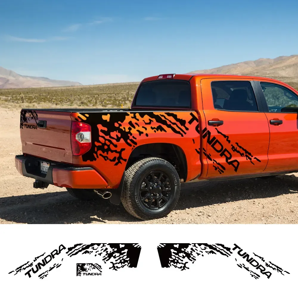 Pickup Body Side Stickers For Toyota Tundra TRD Limited SR5 Truck Splash Grunge Decor Decals Trunk Vinyl Covers Auto Accessories