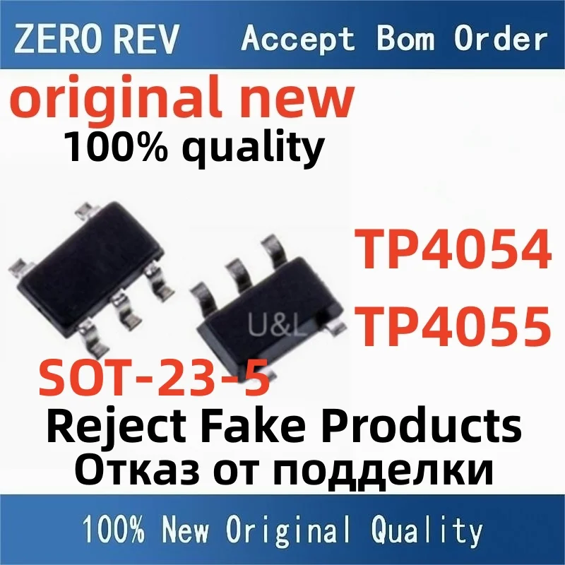 10Pcs 10% new TP4054-42-SOT25R 54b* TP4055 55b* SOT-23-5  Power chip  Brand new original chips ic