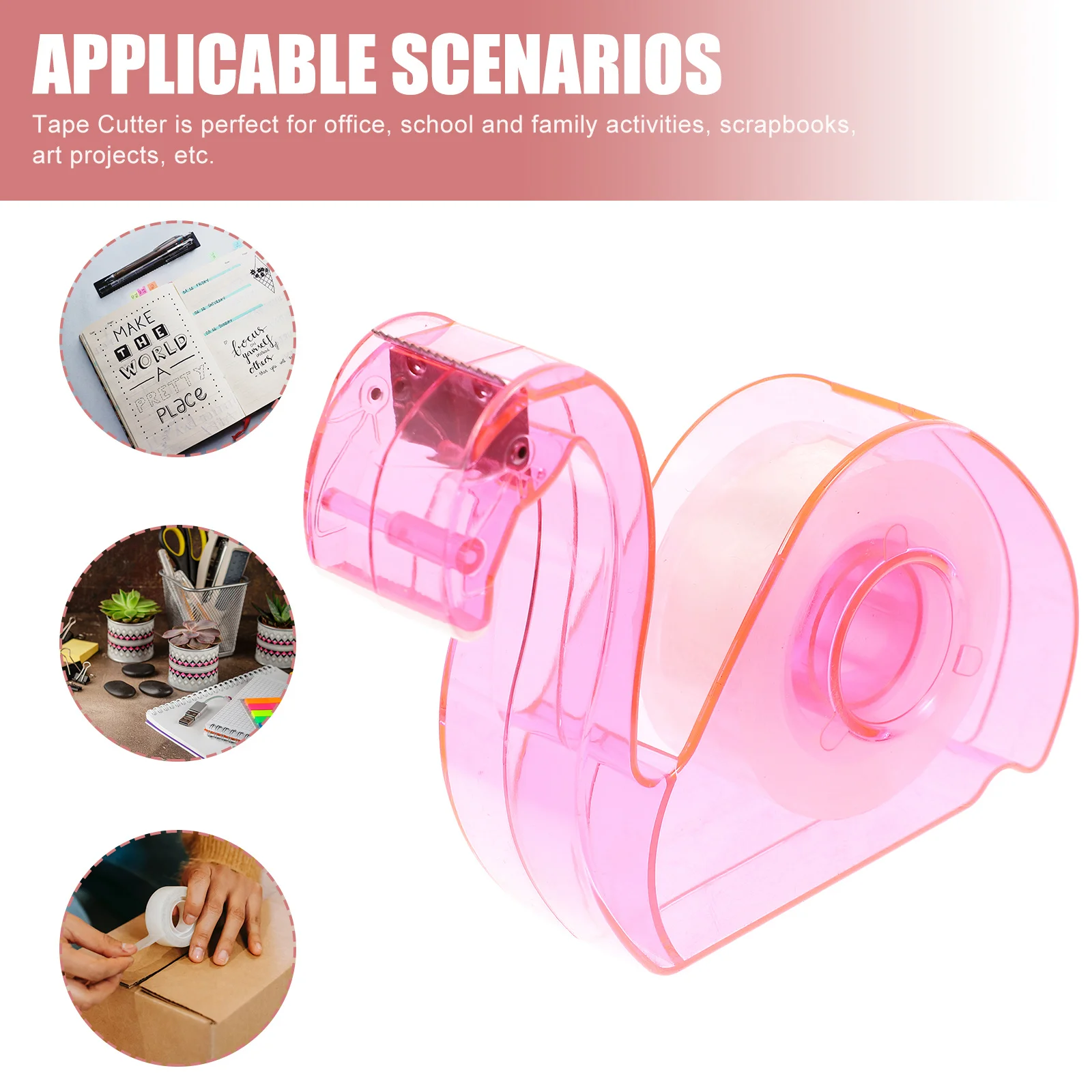 مجموعة واحدة من موزع الشريط الاحترافي من البلاستيك الممتاز وسجلات القصاصات العملية والمشروعات الفنية المحمولة وخفيفة الوزن