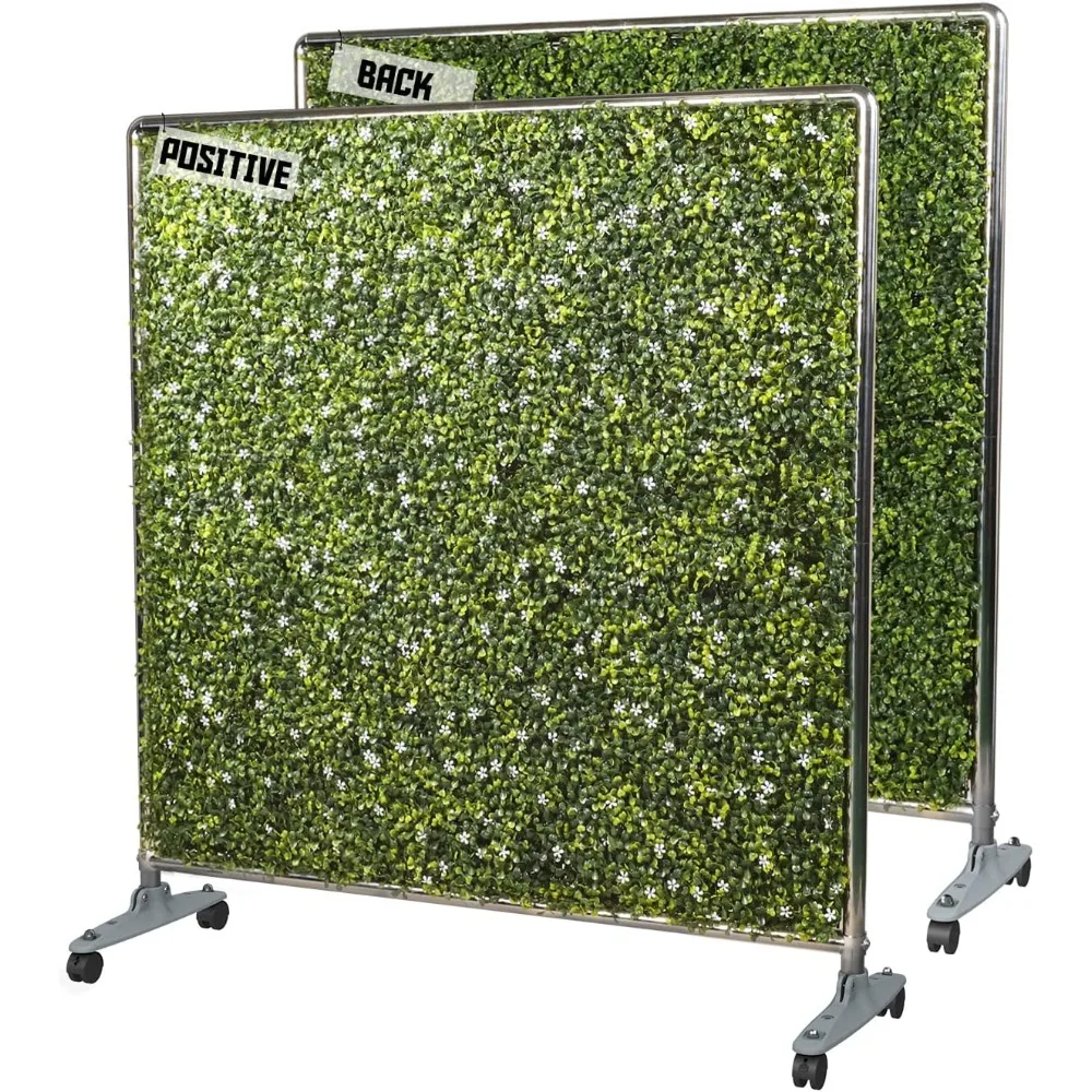 Mobile Hedge Room Divider, Boxwood Backdrops Partition Privacy Screens with Smooth Wheels, Portable Wall Divider