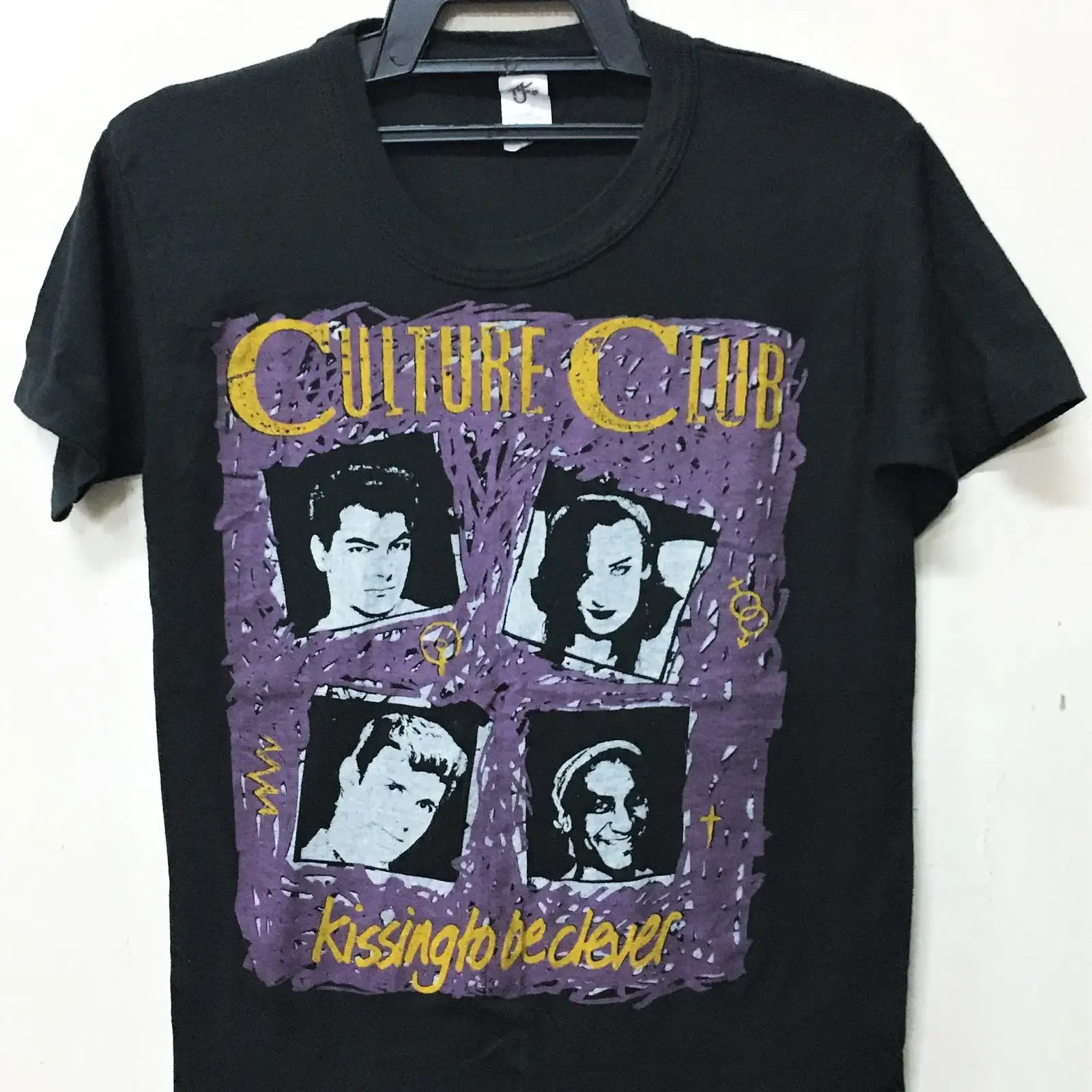 Camiseta vintage dos anos 80, 1982, CULTURE CLUB, Boy George Rock, New Wave Tour, Concert Promo, tamanho S, vintage, gráfico lavado, versátil