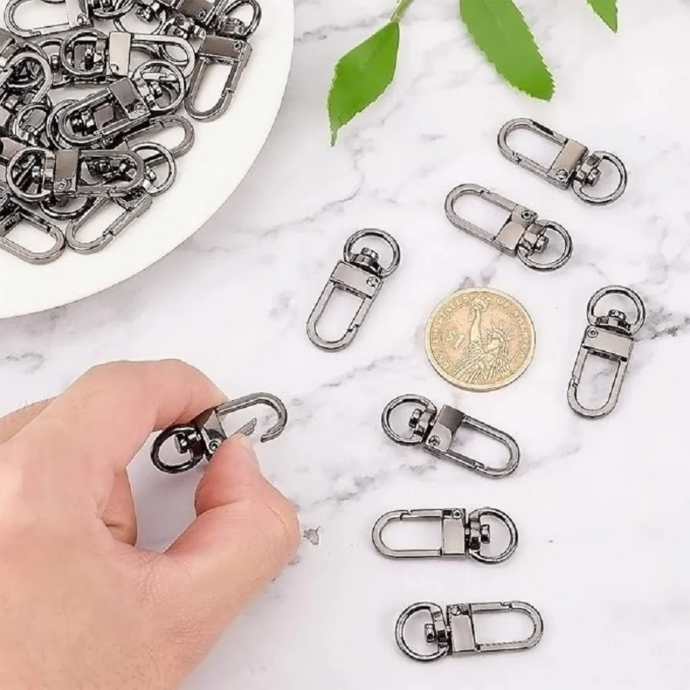 50/100/200 Stück Metall-Karabinerhaken Drehbare Schlüsselanhänger-Schnapphaken für Schmuck, Geldbörsen, DIY-Taschen, Bastelarbeiten und Geschenke – Detail 7