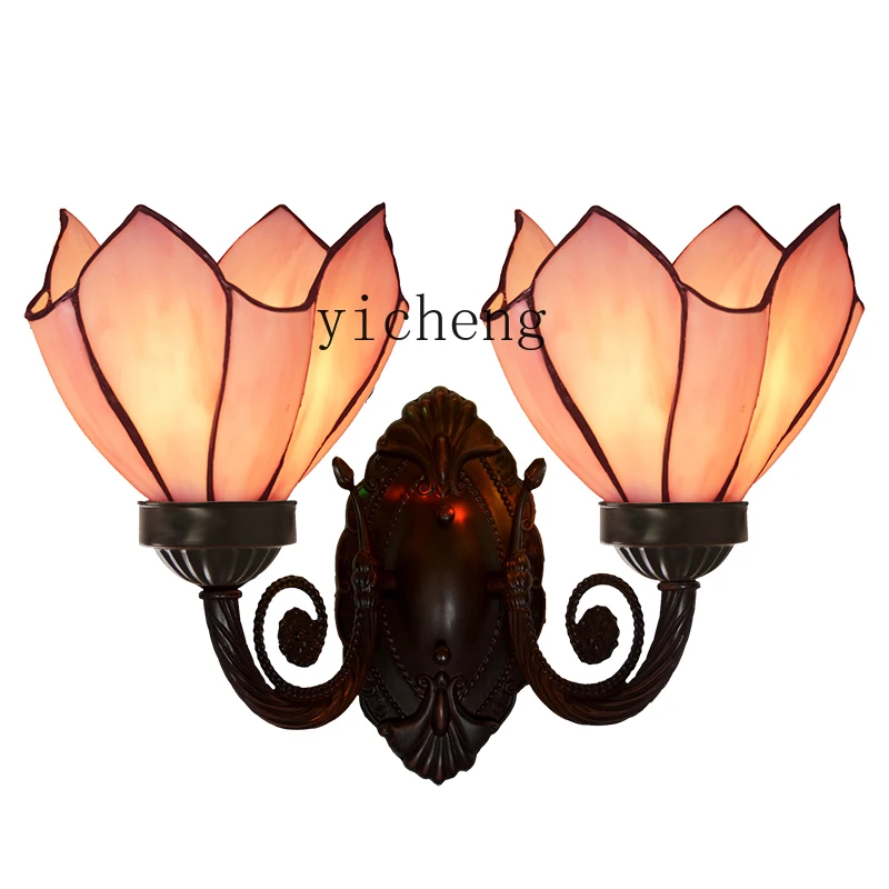 YY Petal Shape American Bedroom Living Room Handmade Finish Wall Lamp Mirror Front Lamp