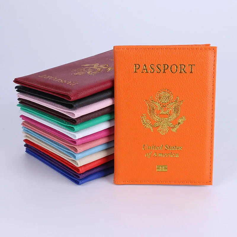 US Passport Cover PU Leather Passport Holder Protector Document Business Credit ID Cards Wallet Case Organizer Travel Accessory