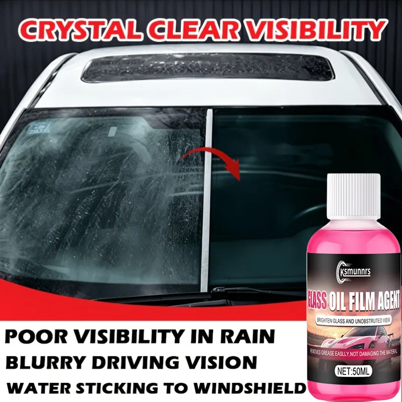 1-2 bottles of waterproof car windshield washer fluid in pink, prevents rain and fog without streaks, quickly restores clear vis