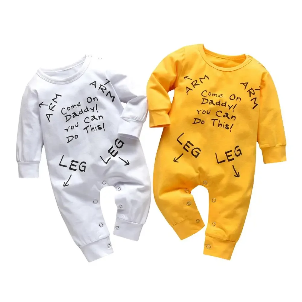 Newborn Baby Romper Jumpsuit Casual Clothes for Boys 2Colors New Letters Print infant Boys One Piece Climb Clothing for 0-18M