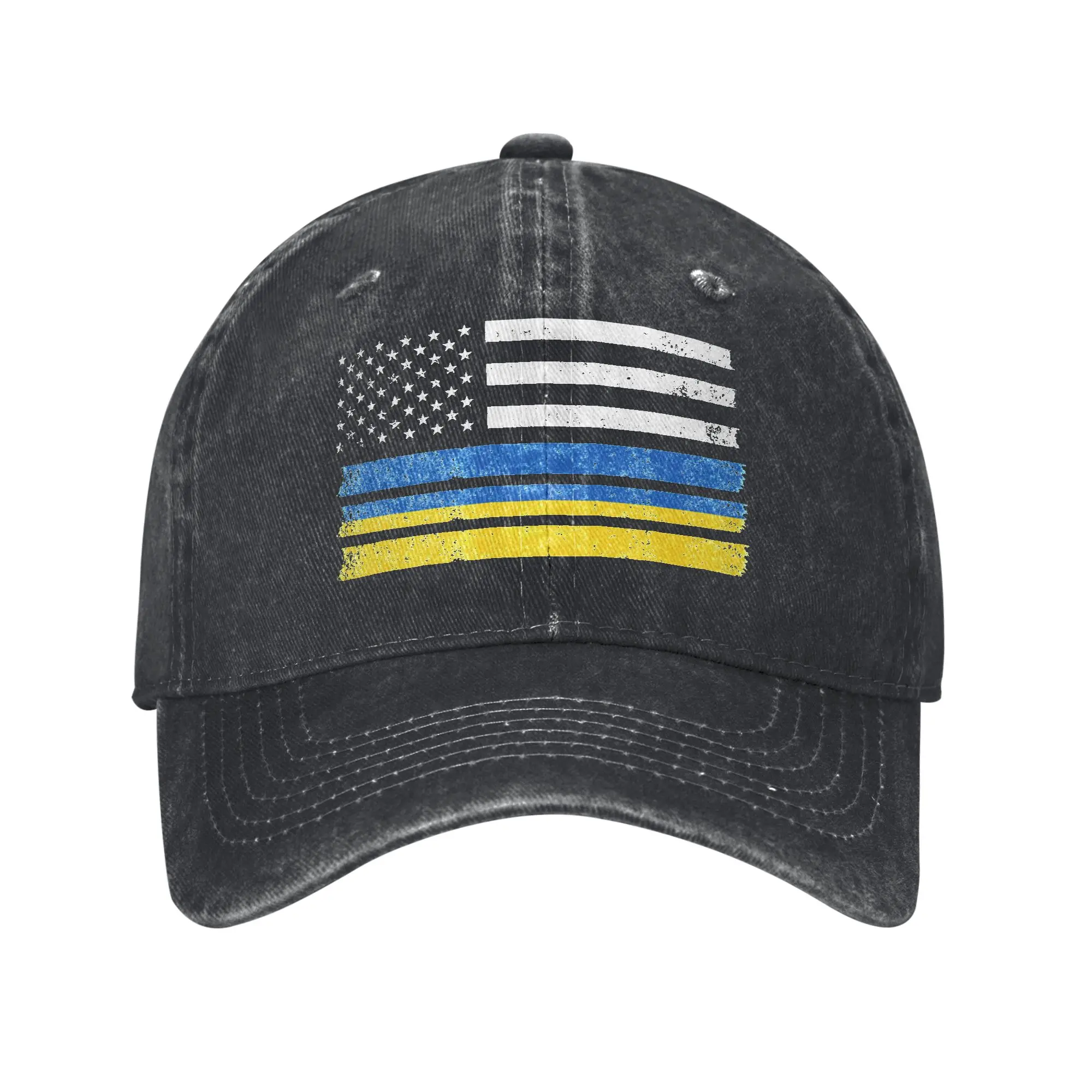 Ukrainian American Flag USA Ukraine Men Baseball Cap  Distressed Denim Washed Caps Vintage Outdoor Running Golf Gift Sun Cap