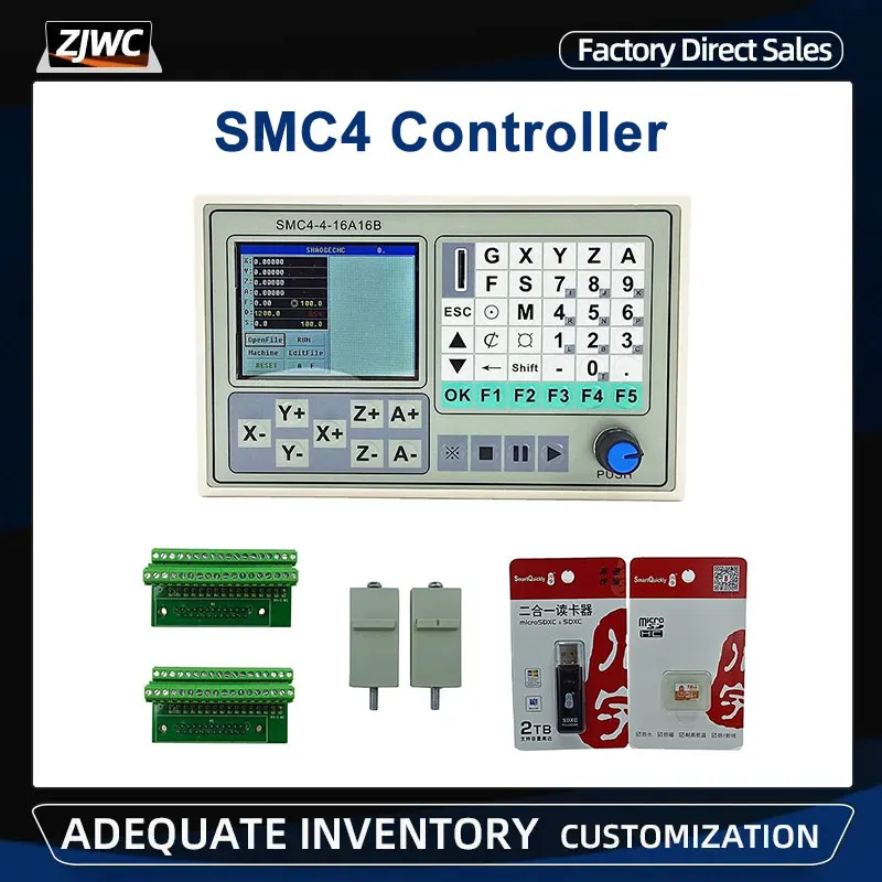 

CNC Kit SMC4 4 Axis Offline Controller Engraving And Engraving Machine Control System SMC4-4-16A16B Support Rtcp Standard G Code