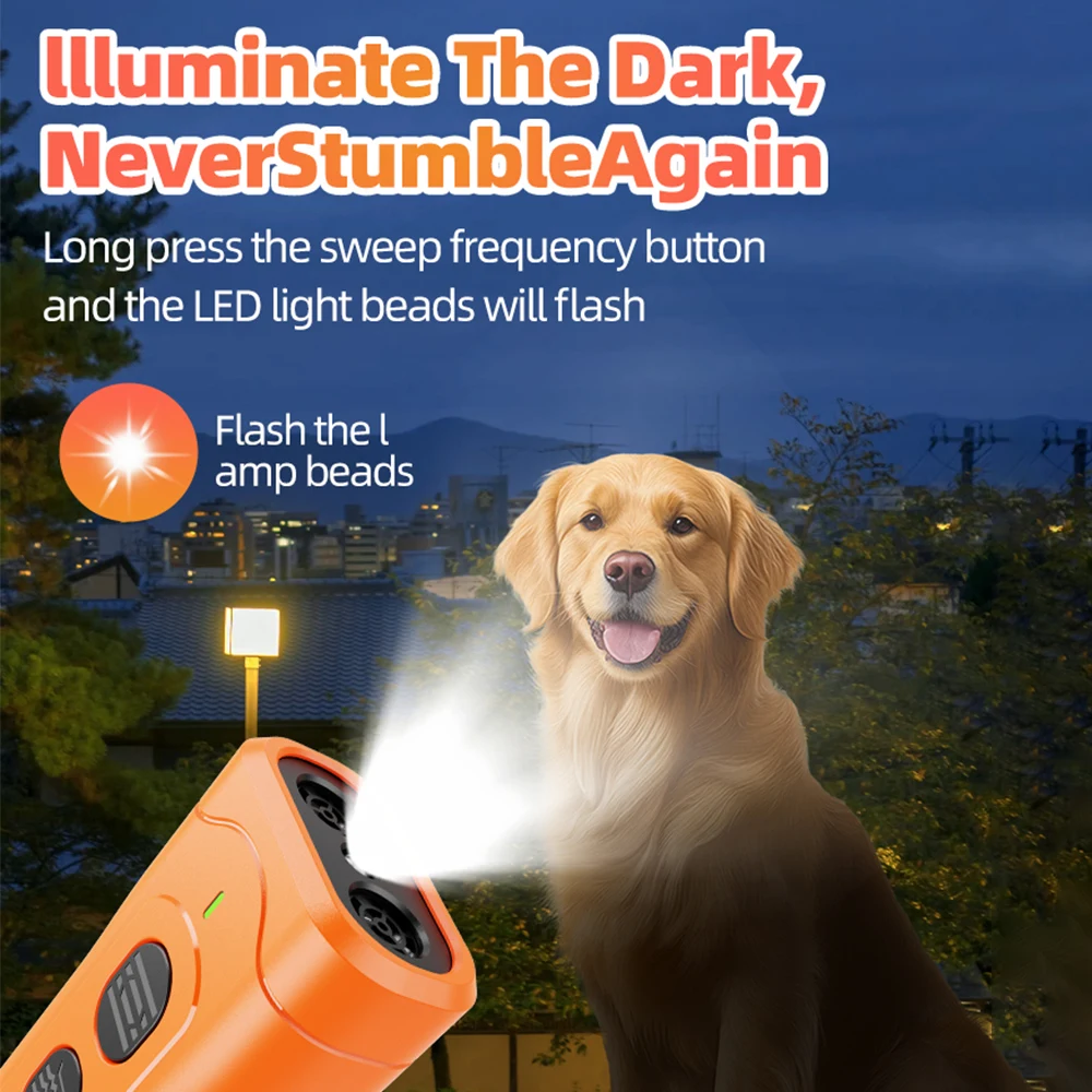 Portable Mini Ultrasonic Anti-Barking Device Ultrasonic Dog Repeller Rechargeable Dog Bark Deterrent With LED Flashlight - view 6