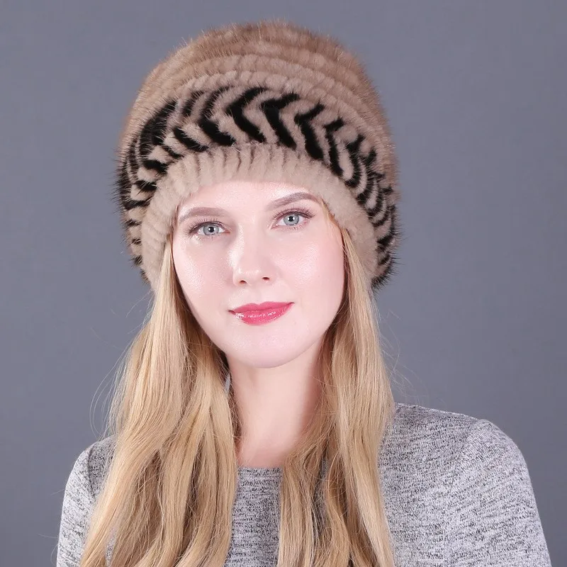 

Новая женская меховая вязаная шапка, двухслойная, теплая, утолщенная, с кружевом, украшенная