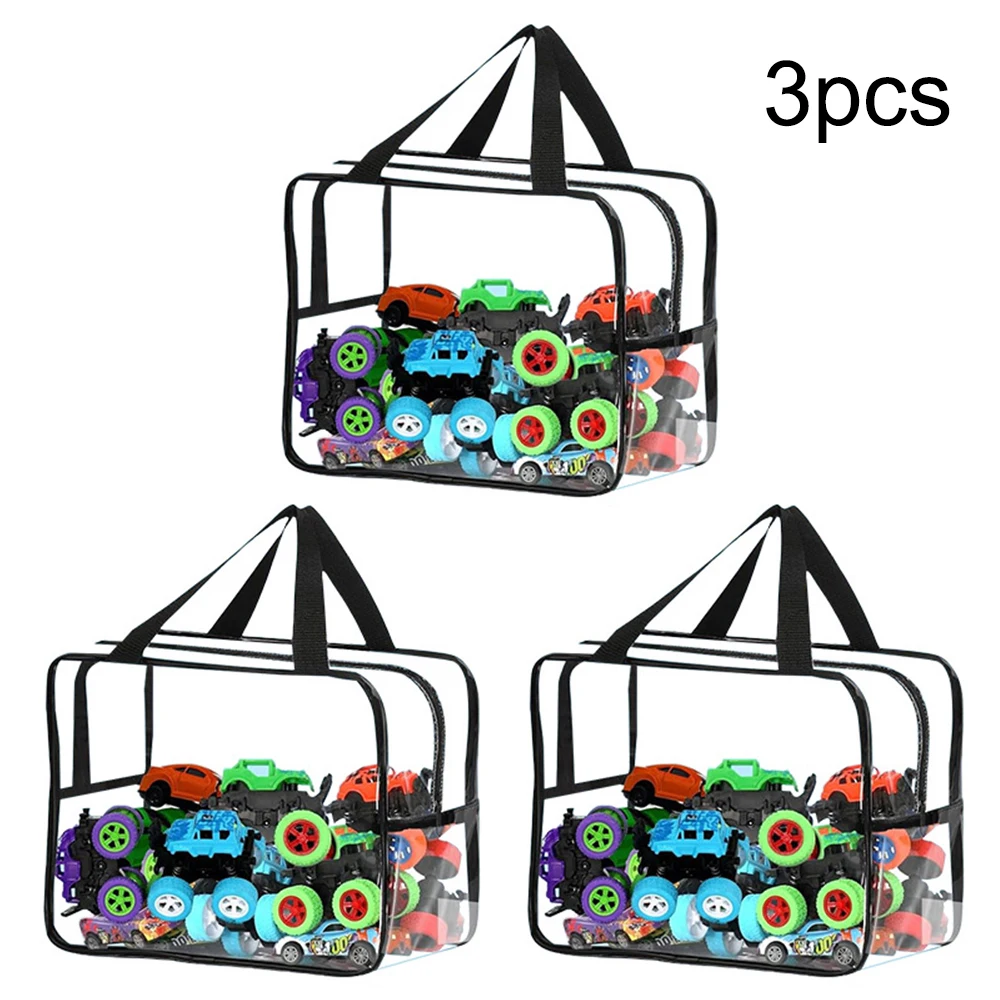 Transparent Pvc Toy Storage Bag, Beach Puzzle Organizer Bag Travel Waterproof Storage Bag With Zipper Washing Rinsing Moving Bag