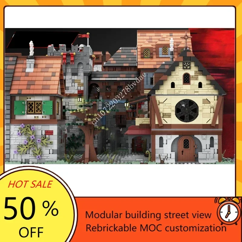 20331PCS Modular MOC Classic Scene Architecture Large Medieval Royal Village Castle Building Block Assembly Model Brick Toy Gift