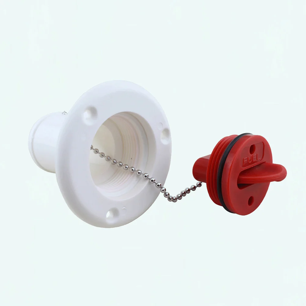 

Fuel Tank Cover Oil Cap Replacement For Yacht Rv Boat Plastic Sturdy Chain Attached Lid Decorative Accessory White