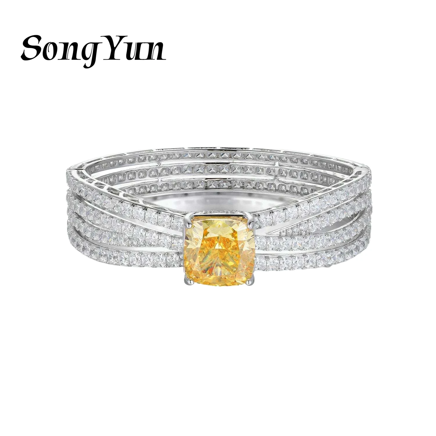 

SongYun Jewelry 925 Sterling Silver Ring Band Designer Water Drop High Carbon Diamond Gemstones s925 Silver Rings Accessories