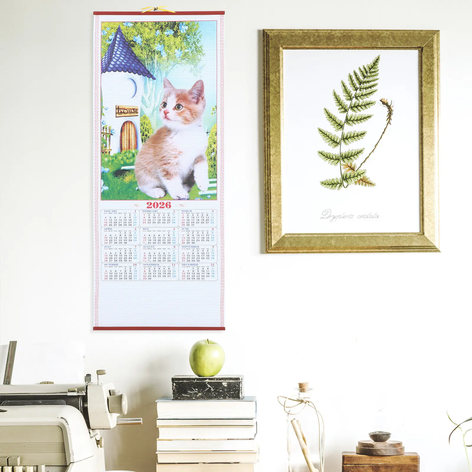 

Настенный календарь на 2026 год: Эстетичный дизайн, китайский Новый год, ежедневные и ежегодные декорации, планировщик