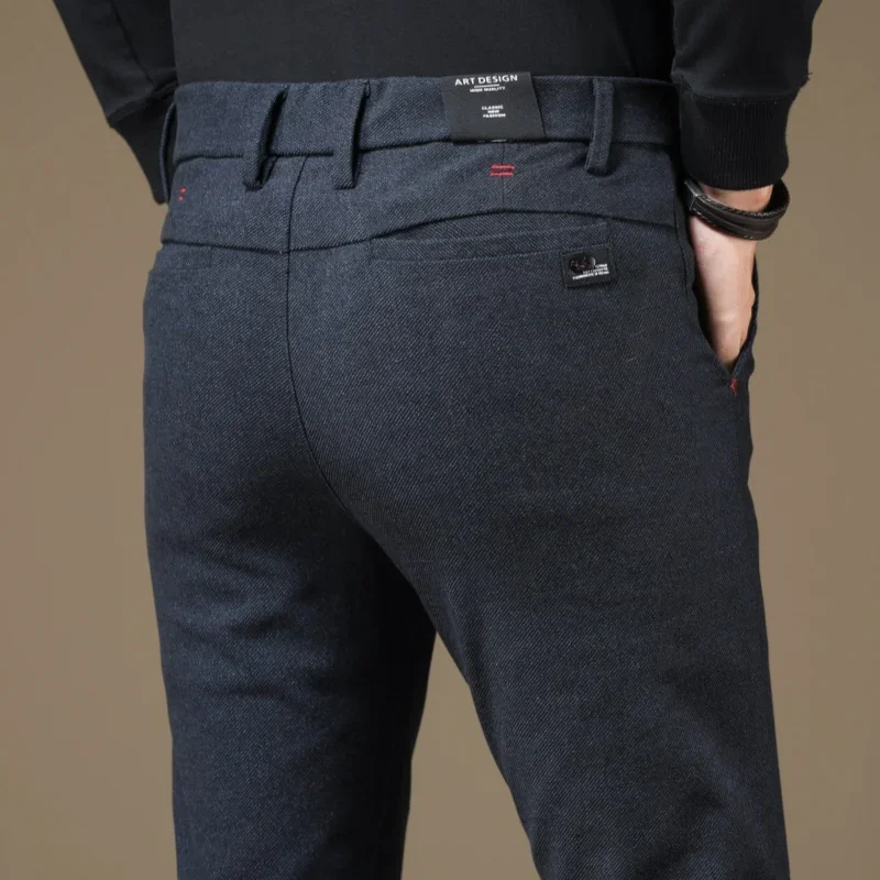 

Spring Autumn New Fashion Korean Men's Brushed Business Casual Pants Male Clothing Slim Fit Straight Classic Social Trousers
