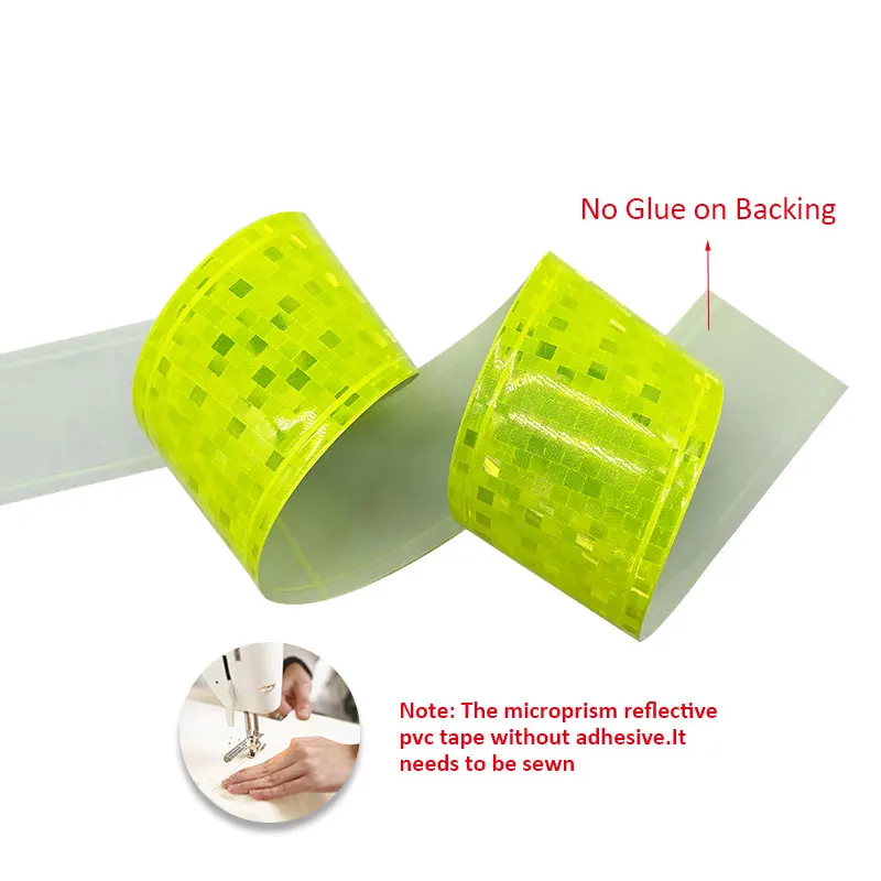 VOOFENG Microprismatic Reflective PVC Tape Plain Shining Small Square Sewing on Clothing Bag Warning Tape Reflector 5cm Width