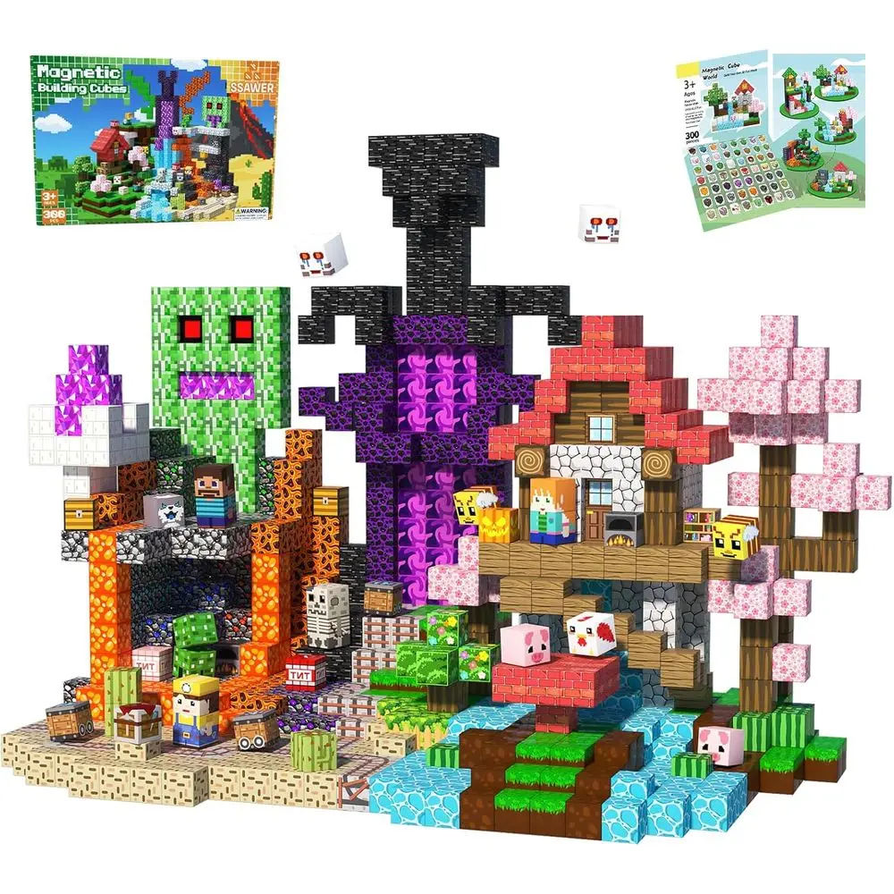 

Magnetic Building Blocks Set - 300 Pieces, Educational STEM Toy for Kids 3+, Montessori-Inspired, Perfect for Boys & Girls