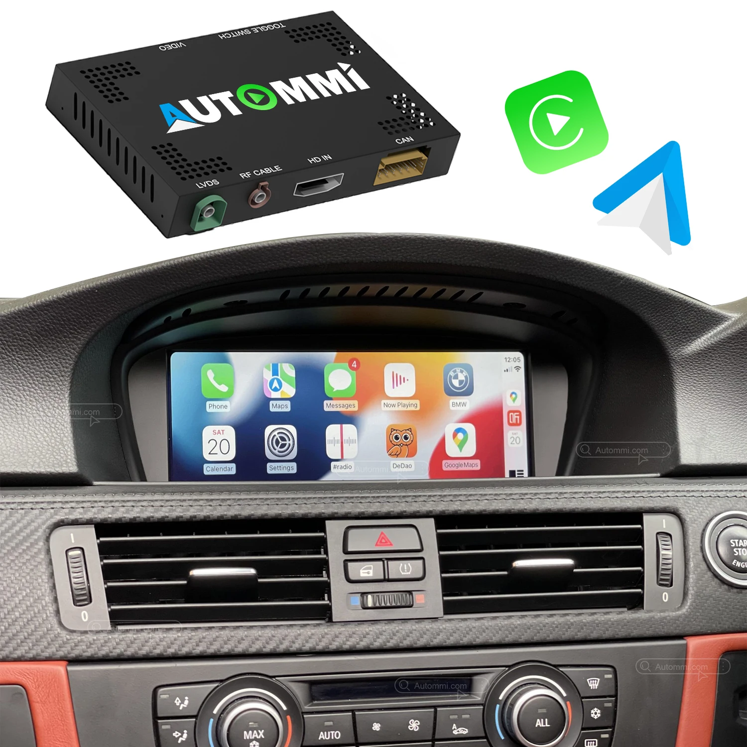 CCC CIC 3 Series E90/E91/E92/E93 Wireless CarPlay Android Auto Multimedia Decoder Module Interface Kit For 2005-2013