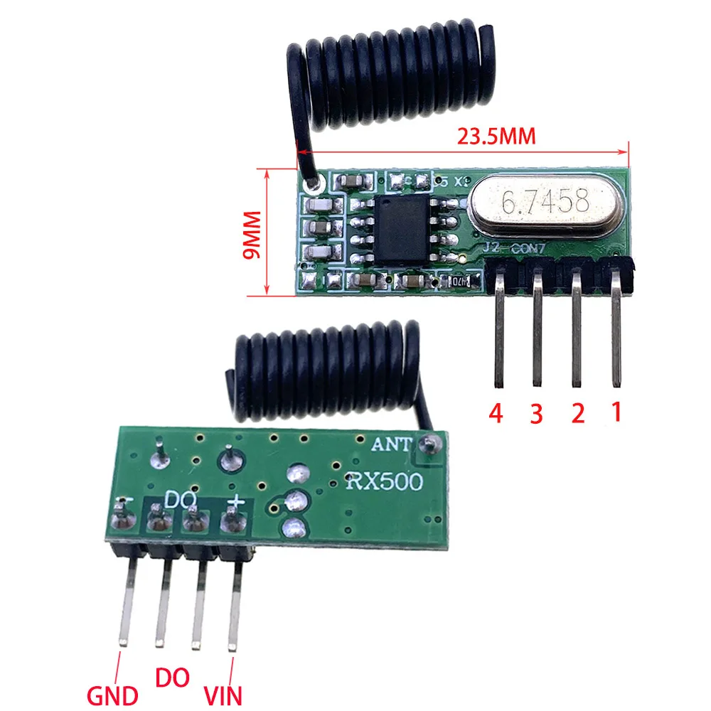 1 Stuks 433Mhz Rf Draadloze Module Ontvanger Kit 5V Dc 433Mhz Draadloos Voor Arduino Raspberry Pi/Arm/Mcu Wl Diy Kit