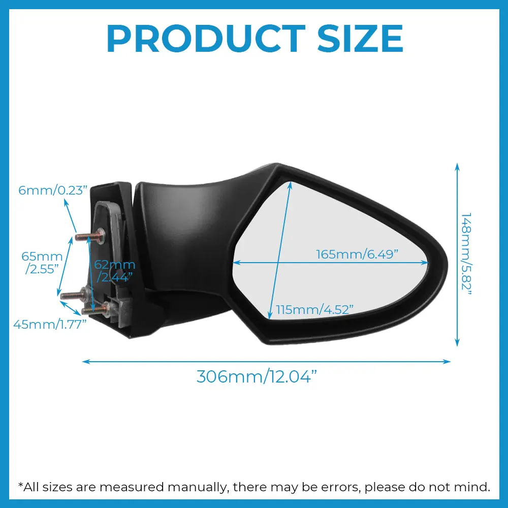 Motorcycle Rearview Mirrors Adjustable Viewing Angle Side Mirror Fits For Kawasaki Concours 14/Gtr1400/Zg1400 2008-2017 Black